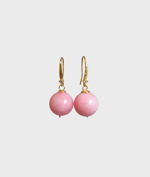 Aretes esfera ágata pastel