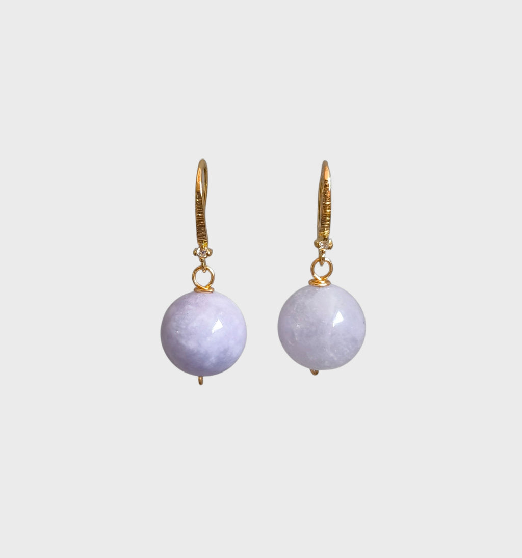 Aretes esfera ágata pastel