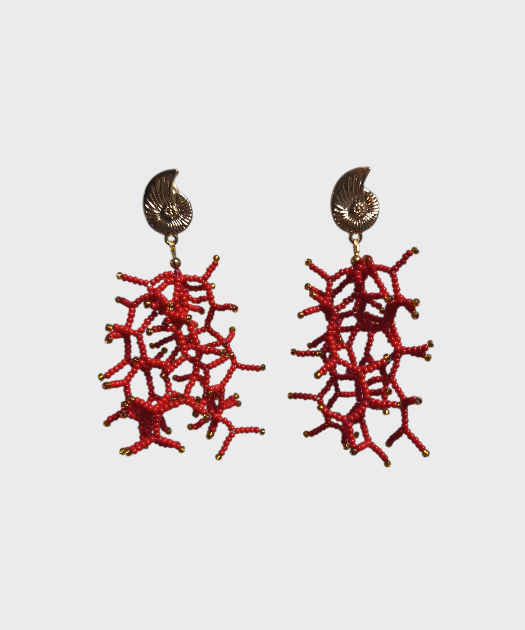 Aretes diseño de coral